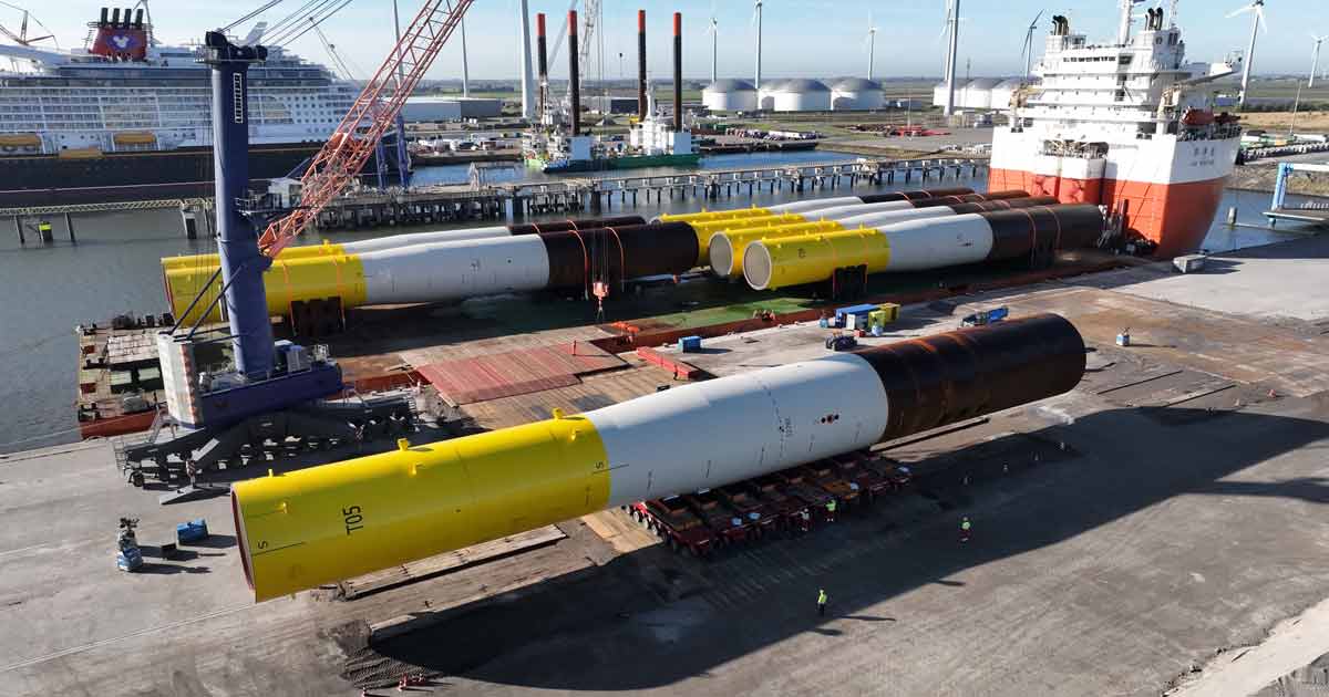 First Foundations For RWEs Danish Offshore Wind Farm Thor Arrive At