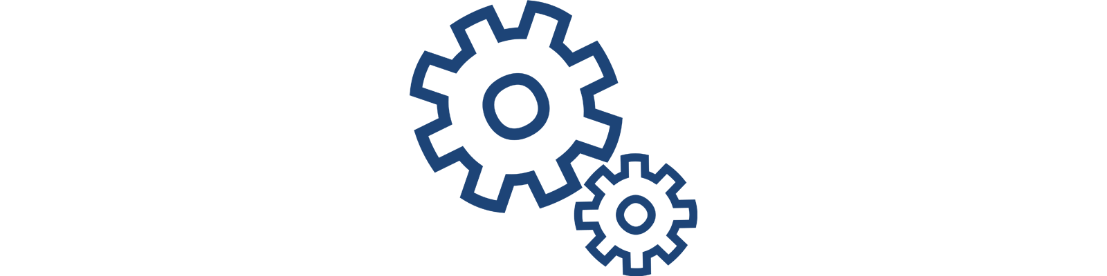 En mørkeblå silhuet af en abstrakt form, der står ud mod en hvid baggrund.