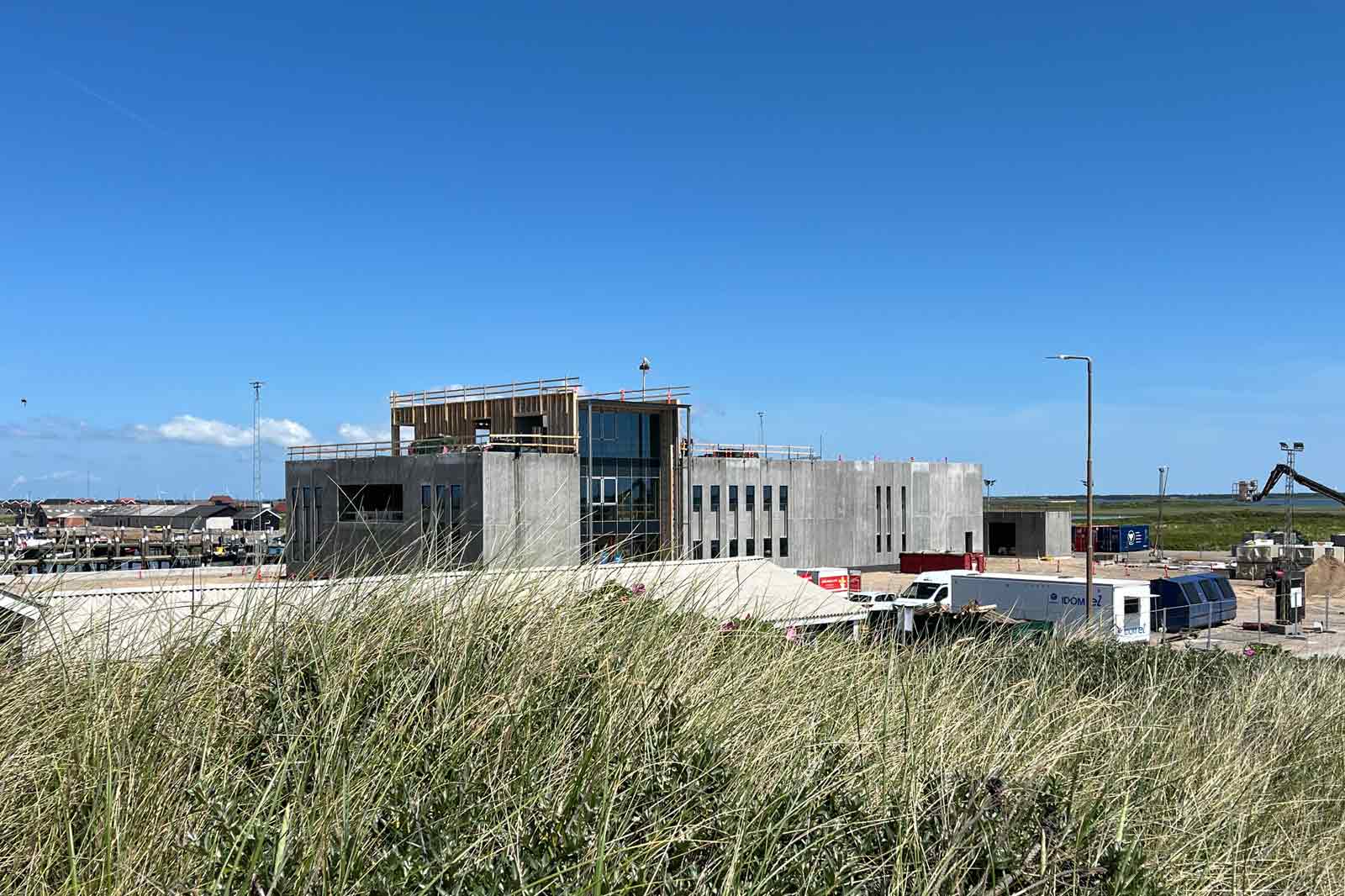 Half of the monopile foundations installed at Thor offshore wind farm ...